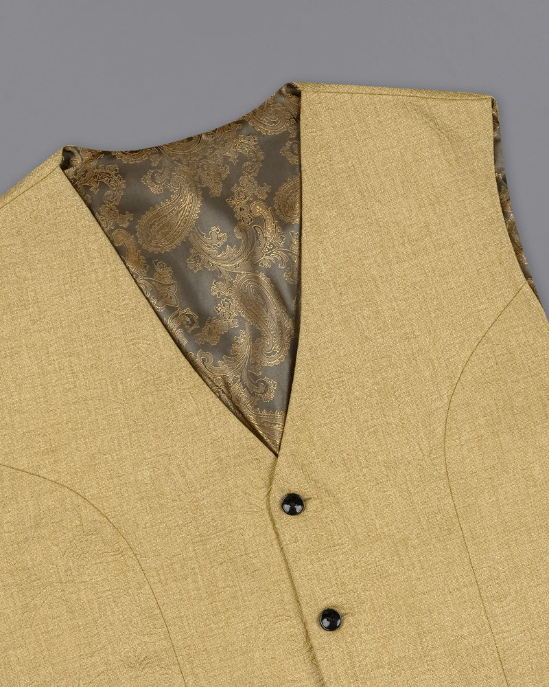 Tumbleweed Matt Gold Embossed Chintz Textured Waistcoat V2101-36, V2101-38, V2101-40, V2101-42, V2101-44, V2101-46, V2101-48, V2101-50, V2101-52, V2101-54, V2101-56, V2101-58, V2101-60