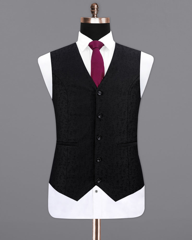 Jade Black Ditzy Textured Waistcoat V2103-36, V2103-38, V2103-40, V2103-42, V2103-44, V2103-46, V2103-48, V2103-50, V2103-52, V2103-54, V2103-56, V2103-58, V2103-60