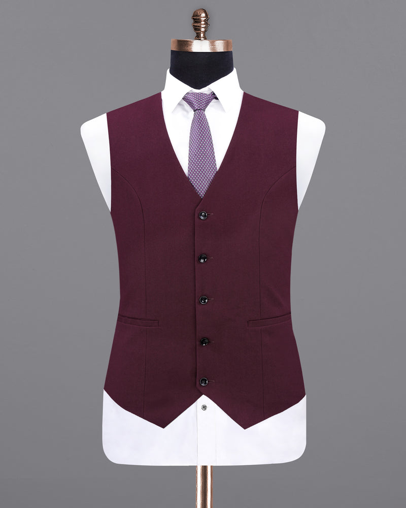 Wine Berry Wool Rich Waistcoat V2130-36, V2130-38, V2130-40, V2130-42, V2130-44, V2130-46, V2130-48, V2130-50, V2130-52, V2130-54, V2130-56, V2130-58, V2130-60