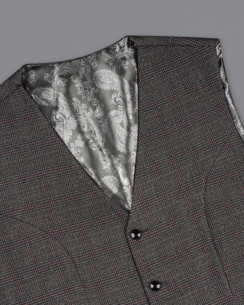 Fedora Sliver Plaid Wool Rich Waistcoat V2133-36, V2133-38, V2133-40, V2133-42, V2133-44, V2133-46, V2133-48, V2133-50, V2133-52, V2133-54, V2133-56, V2133-58, V2133-60