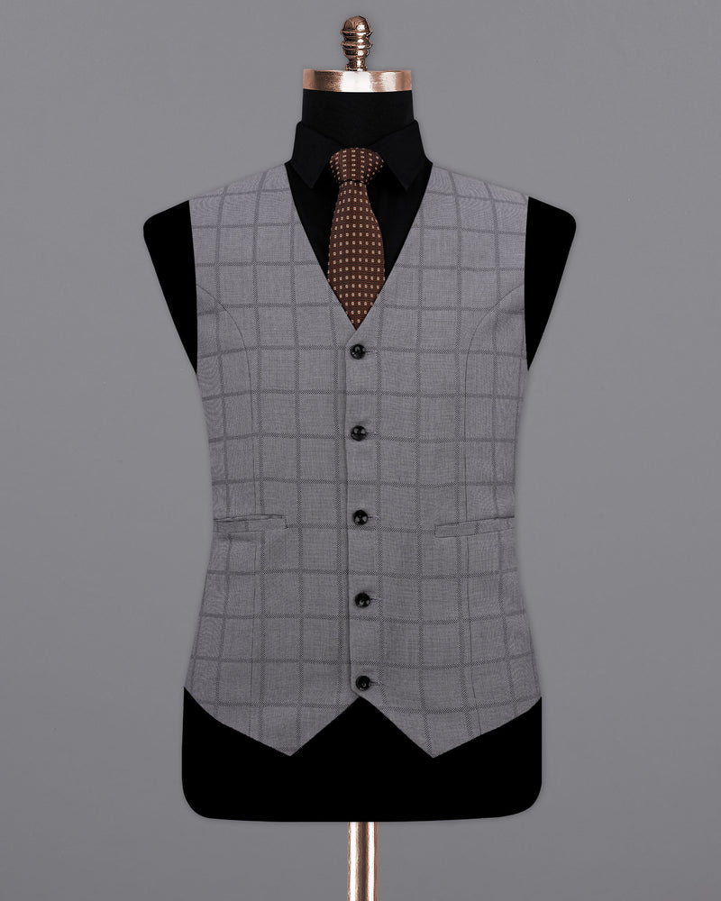 Topaz Silver Checked Waistcoat V2135-36, V2135-38, V2135-40, V2135-42, V2135-44, V2135-46, V2135-48, V2135-50, V2135-52, V2135-54, V2135-56, V2135-58, V2135-60