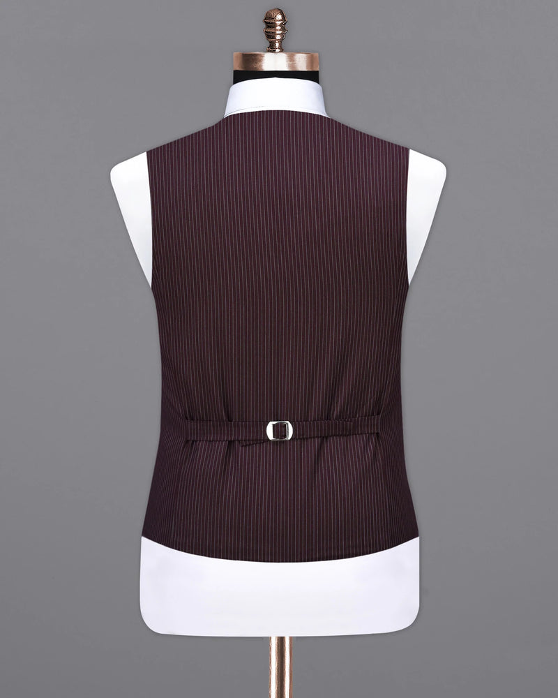 Eclipse Maroon with StarDust Gray Striped Waistcoat V2148-36, V2148-38, V2148-40, V2148-42, V2148-44, V2148-46, V2148-48, V2148-50, V2148-52, V2148-54, V2148-56, V2148-58, V2148-60