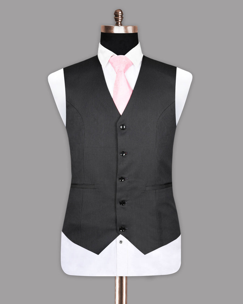 Charcoal Pinstriped Premium Cotton Waistcoat V847-56, V847-46, V847-48, V847-54, V847-58, V847-60, V847-36, V847-38, V847-40, V847-42, V847-50, V847-52, V847-44