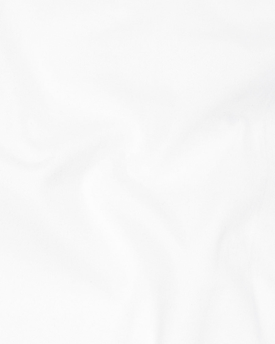 Bright White Cross Buttoned Cotton Nehru Jacket