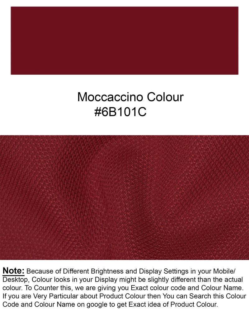 Mochaccino Red Textured Nehru Jacket WC1673-36, WC1673-38, WC1673-40, WC1673-42, WC1673-44, WC1673-46, WC1673-48, WC1673-50, WC1673-52, WC1673-54, WC1673-56, WC1673-58, WC1673-60