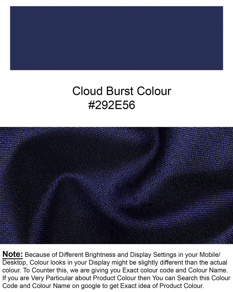 Cloud Burst Blue Textured  Nehru Jacket