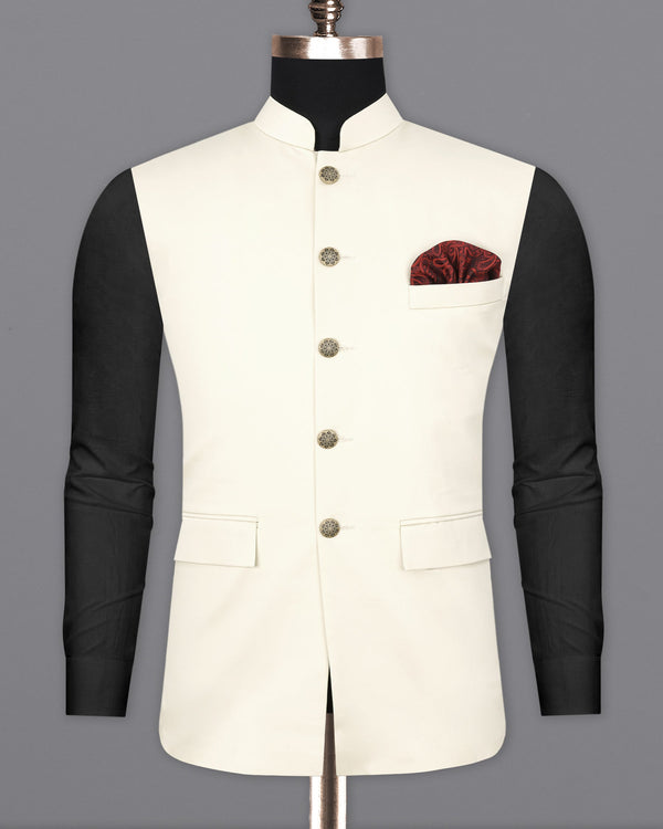 Meriono White Nehru Jacket