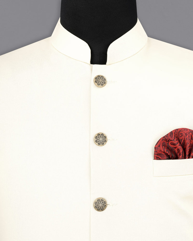 Meriono White Nehru Jacket