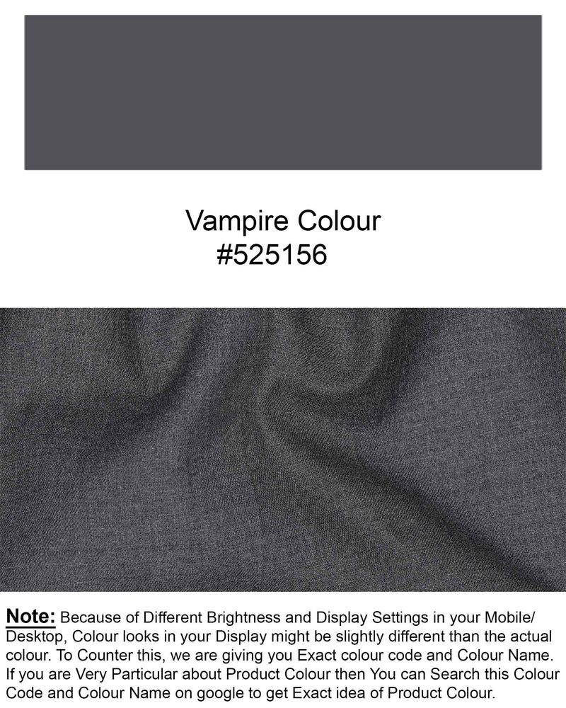 Vampire Gray Solid Nehru Jacket WC1903-36, WC1903-38, WC1903-40, WC1903-42, WC1903-44, WC1903-46, WC1903-48, WC1903-50, WC1903-52, WC1903-54, WC1903-56, WC1903-58, WC1903-60