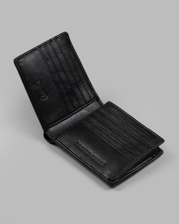 Black Vegan Leather 18 Card Holders Handcrafted Wallet WT11