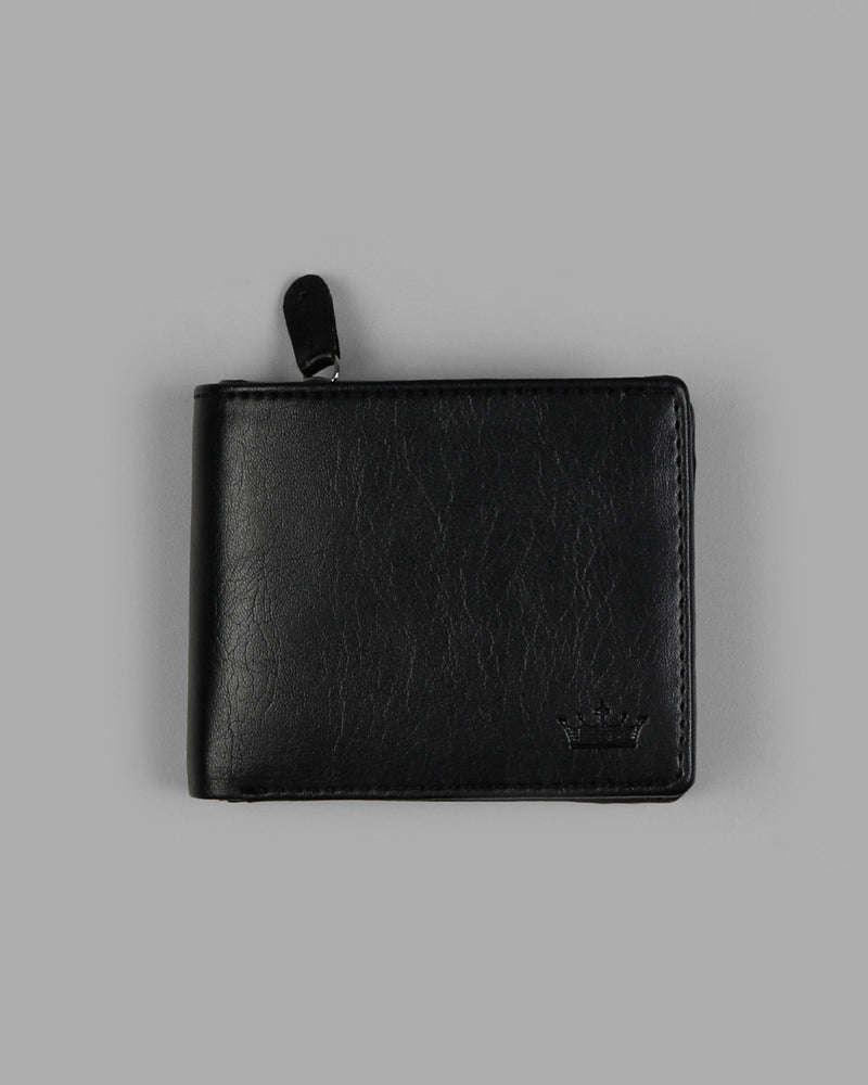 Black Vegan Leather 18 Card Holders Handcrafted Wallet WT11