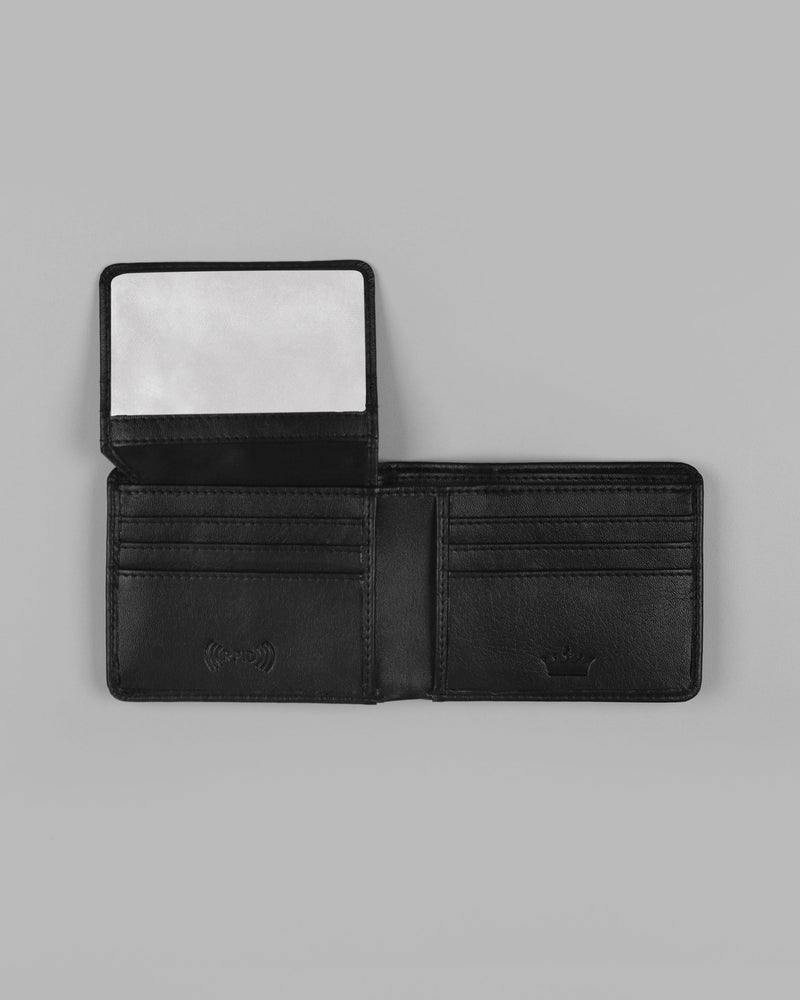 Black Vegan Leather 9 Card Holders Handcrafted Wallet WT23